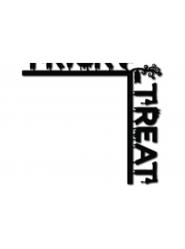 Σετ των 2 Intra απο ξύλο plywood 3mm-4mm πάχος - Σχέδιο κοπής με λέιζερ γωνία πόρτας Halloween 6 Δίασταση 15x15 cm INTRAFABR-125181586