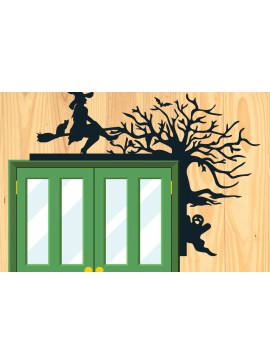 Σετ των 2 Intra απο ξύλο plywood 3mm-4mm πάχος - Σχέδιο κοπής με λέιζερ γωνία πόρτας αποκριών 9 Δίασταση 15x15 cm INTRAFABR-80326794