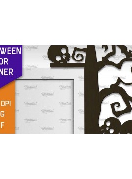 Σετ των 3 Intra απο ξύλο plywood 3mm-4mm πάχος - Σχέδιο κοπής με λέιζερ γωνία πόρτας αποκριών Δίασταση 15x15 cm INTRAFABR-104181089