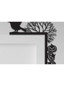 Σετ των 2 Intra απο ξύλο plywood 3mm-4mm πάχος - Halloween Door Corner Laser Cut  Δίασταση 15x15 cm INTRAFABR-105623506