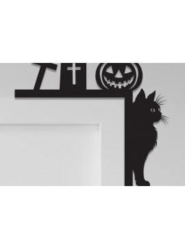 Σετ των 2 Intra απο ξύλο plywood 3mm-4mm πάχος - Halloween Door Corner Laser Cut  Δίασταση 15x15 cm INTRAFABR-105623514