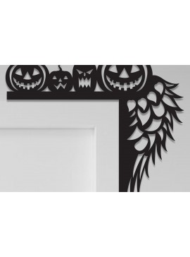 Σετ των 2 Intra απο ξύλο plywood 3mm-4mm πάχος - Halloween Door Corner Laser Cut  Δίασταση 15x15 cm INTRAFABR-105623521