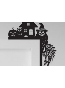 Σετ των 2 Intra απο ξύλο plywood 3mm-4mm πάχος - Halloween Door Corner Laser Cut  Δίασταση 15x15 cm INTRAFABR-105623526