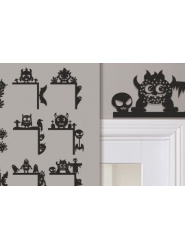 Σετ των 2 Intra απο ξύλο plywood 3mm-4mm πάχος - Halloween Door Corner Laser Cut  Σετ Δίασταση 15x15 cm INTRAFABR-100730348