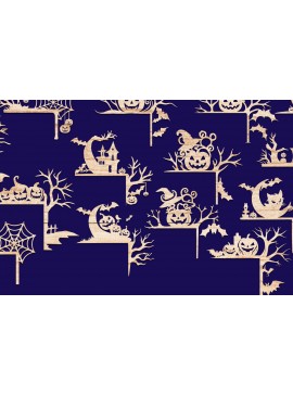 Σετ των 2 Intra απο ξύλο plywood 3mm-4mm πάχος - Halloween Door Corner Cut Laser Δίασταση 15x15 cm INTRAFABR-105220904