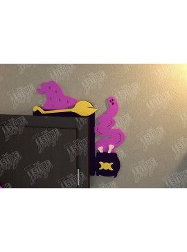 Σετ των 3 Intra απο ξύλο plywood 3mm-4mm πάχος - Halloween Door Corner | Διακόσμηση βεράντας Δίασταση 15x15 cm INTRAFABR-104382307
