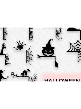 Σετ των 2 Intra απο ξύλο plywood 3mm-4mm πάχος - Halloween Door Corner  Δίασταση 15x15 cm INTRAFABR-33156977