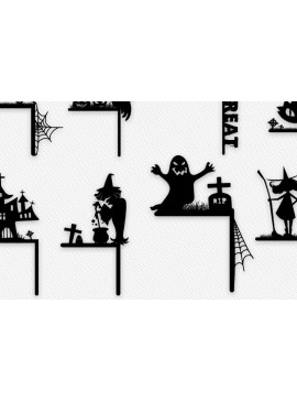 Σετ των 2 Intra απο ξύλο plywood 3mm-4mm πάχος - Halloween Door Corner  Δίασταση 15x15 cm INTRAFABR-34922224