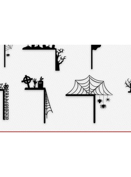 Σετ των 2 Intra απο ξύλο plywood 3mm-4mm πάχος - Halloween Door Corner  Δίασταση 15x15 cm INTRAFABR-35746807