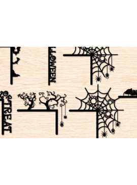 Σετ των 3 Intra απο ξύλο plywood 3mm-4mm πάχος - Halloween Door Corner  Δίασταση 15x15 cm INTRAFABR-33087263