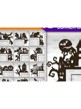 Σετ των 2 Intra απο ξύλο plywood 3mm-4mm πάχος - Δέσμη κοπής με λέιζερ γωνίες πόρτας αποκριών Δίασταση 15x15 cm INTRAFABR-104233710