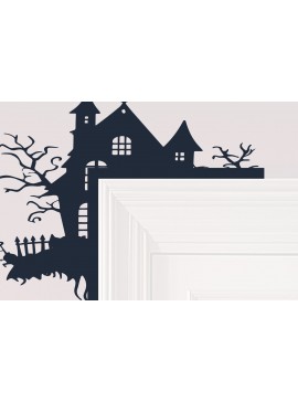 Σετ των 2 Intra απο ξύλο plywood 3mm-4mm πάχος - Halloween Door Corners Cut Laser  Δίασταση 20x25 cm INTRAFABR-105111551