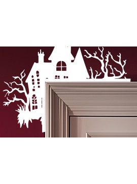 Σετ των 2 Intra απο ξύλο plywood 3mm-4mm πάχος - Halloween Door Corners Cut Laser  Δίασταση 20x25 cm INTRAFABR-105106483