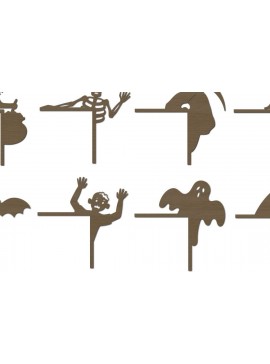 Σετ των 2 Intra απο ξύλο plywood 3mm-4mm πάχος - Halloween Door Corners  Δίασταση 15x15 cm INTRAFABR-103797515