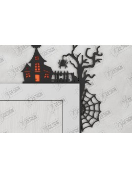 Σετ των 2 Intra απο ξύλο plywood 3mm-4mm πάχος - Halloween Door Corners | Διακόσμηση βεράντας Δίασταση 15x15 cm INTRAFABR-104676237