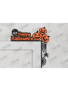 Σετ των 2 Intra απο ξύλο plywood 3mm-4mm πάχος - Halloween Door Corners | Διακόσμηση βεράντας Δίασταση 15x15 cm INTRAFABR-104676592