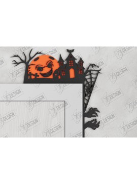 Σετ των 2 Intra απο ξύλο plywood 3mm-4mm πάχος - Halloween Door Corners | Διακόσμηση βεράντας Δίασταση 15x15 cm INTRAFABR-104676617