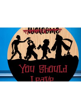 Σετ των 2 Intra απο ξύλο plywood 3mm-4mm πάχος - Halloween Door Hanger  Δίασταση 15x15 cm INTRAFABR-76750804