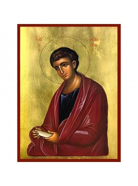 Εικόνα Ορθοδοξίας με περίγραμμα χρυσό σε ξύλο Φλαμουρίας  με  βάση Εικόνα ΑΓΙΟΣ ΑΠΟΣΤΟΛΟΣ ΦΙΛΙΠΠΟΣ Χειροποίητη Ελληνορθόδοξη εικόνα του Ιησού Χριστού, Κρεμαστή πλάκα βυζαντινής τέχνης, χριστιανική τέχνη Διάσταση 40x30 cm (10,2x7,9 ίντσες)  INTRAEK-1447757