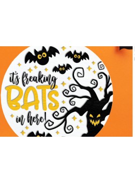 Σετ των 2 Intra απο ξύλο plywood 3mm-4mm πάχος -  κοπής πινακίδας αποκριών πόρτας, Bats  Δίασταση 15x15 cm INTRAFABR-124923448