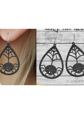 Σετ των 2 Intra απο ξύλο plywood 3mm-4mm πάχος -  κοπής με λέιζερ αποκριάτικων σκουλαρικιών Δίασταση 20x20 cm INTRAFABR-79748919