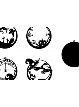 Σετ των 3 Intra απο ξύλο plywood 3mm-4mm πάχος - Αποκριάτικο Σκουλαρίκι  Ghost Pumpking  Δίασταση 3x3 cm INTRAFABR-68717483