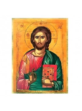 Σετ των 2 Εικόνα Ορθοδοξίας με περίγραμμα χρυσό σε ξύλο Φλαμουρίας  με  βάση Εικόνα Χριστός Ευλογών Χειροποίητη Ελληνορθόδοξη , Κρεμαστή πλάκα βυζαντινής τέχνης, χριστιανική τέχνη Διάσταση 10x7 cm (3,9 x 2,8 ίντσες) INTRAEK-670779