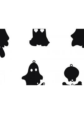 Σετ των 3 Intra απο ξύλο plywood 3mm-4mm πάχος - Halloween Earring  ,Spooky Earrings Δίασταση 3x3 cm INTRAFABR-79900005