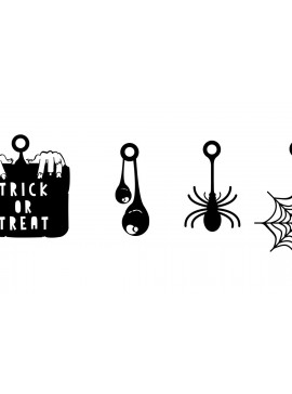 Σετ των 3 Intra απο ξύλο plywood 3mm-4mm πάχος - Αποκριάτικο σκουλαρίκι , Trick or Treat Δίασταση 3x3 cm INTRAFABR-69297932