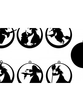 Σετ των 3 Intra απο ξύλο plywood 3mm-4mm πάχος - Σκουλαρίκι Halloween  Σκουλαρίκι Witch  Δίασταση 3x3 cm INTRAFABR-68793509