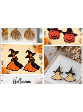 Σετ των 3 Intra απο ξύλο plywood 3mm-4mm πάχος - Πρότυπα σκουλαρικιών αποκριών 014 Δίασταση 3x3 cm INTRAFABR-117600937