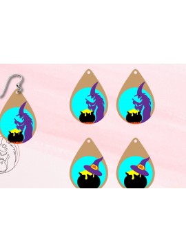 Σετ των 3 Intra απο ξύλο plywood 3mm-4mm πάχος - Σκουλαρίκια Halloween-Cut and Score Σκουλαρίκι Δίασταση 3x3 cm INTRAFABR-104158442