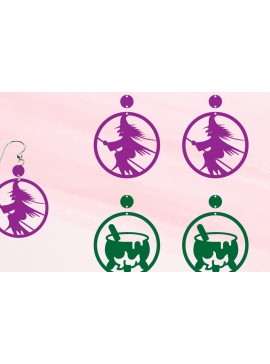 Σετ των 3 Intra απο ξύλο plywood 3mm-4mm πάχος - Σκουλαρίκια απόκριες | Αποκριάτικα κοσμήματα Δίασταση 3x3 cm INTRAFABR-101578428