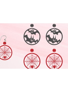 Σετ των 3 Intra απο ξύλο plywood 3mm-4mm πάχος - Σκουλαρίκια απόκριες | Αποκριάτικα κοσμήματα Δίασταση 3x3 cm INTRAFABR-102453982