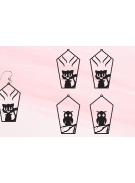 Σετ των 3 Intra απο ξύλο plywood 3mm-4mm πάχος - Σκουλαρίκια απόκριες | Μπρελόκ αποκριών Δίασταση 3x3 cm INTRAFABR-103348732