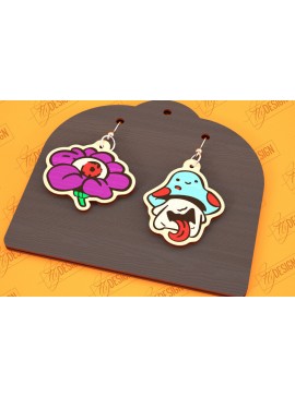 Σετ των 3 Intra απο ξύλο plywood 3mm-4mm πάχος - Σκουλαρίκια απόκριες | Κοσμήματα | Μπιζού Δίασταση 3x3 cm INTRAFABR-100472839