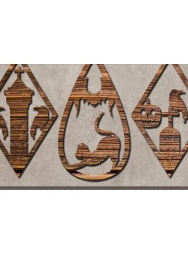 Σετ των 3 Intra απο ξύλο plywood 3mm-4mm πάχος - Αποκριάτικα Σκουλαρίκια Κοσμήματα με λέιζερ Δίασταση 3x3 cm INTRAFABR-43607021