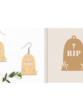 Σετ των 3 Intra απο ξύλο plywood 3mm-4mm πάχος - Αποκριάτικα σκουλαρίκια με λέιζερ Δίασταση 3x3 cm INTRAFABR-102816938