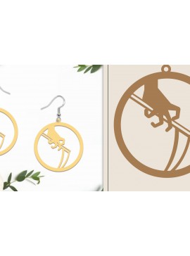 Σετ των 3 Intra απο ξύλο plywood 3mm-4mm πάχος - Αποκριάτικα σκουλαρίκια με λέιζερ Δίασταση 3x3 cm INTRAFABR-102817394