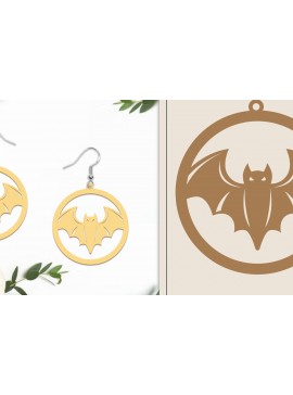 Σετ των 3 Intra απο ξύλο plywood 3mm-4mm πάχος - Αποκριάτικα σκουλαρίκια με λέιζερ Δίασταση 3x3 cm INTRAFABR-102817557