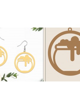 Σετ των 3 Intra απο ξύλο plywood 3mm-4mm πάχος - Αποκριάτικα σκουλαρίκια με λέιζερ Δίασταση 3x3 cm INTRAFABR-102817805