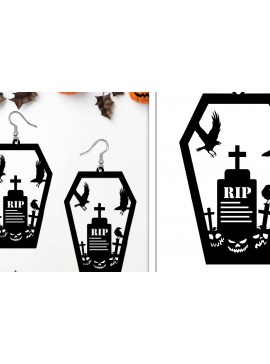 Σετ των 3 Intra απο ξύλο plywood 3mm-4mm πάχος - Αποκριάτικα σκουλαρίκια με λέιζερ Δίασταση 3x3 cm INTRAFABR-103887382