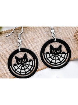 Σετ των 3 Intra απο ξύλο plywood 3mm-4mm πάχος - Αποκριάτικα σκουλαρίκια με λέιζερ. Δίασταση 3x3 cm INTRAFABR-105898911