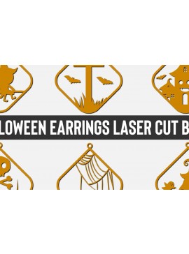 Σετ των 3 Intra απο ξύλο plywood 3mm-4mm πάχος - Πακέτο κοπής με λέιζερ αποκριάτικων σκουλαρίκια 4 Δίασταση 3x3 cm INTRAFABR-75155551