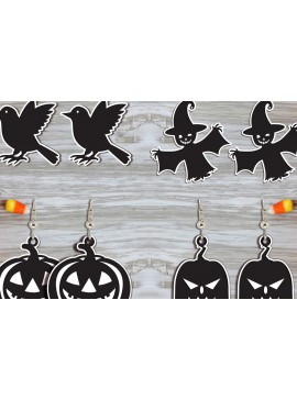 Σετ των 3 Intra απο ξύλο plywood 3mm-4mm πάχος - Σετ αποκριάτικων σκουλαρίκια Laser Cut  Δίασταση 3x3 cm INTRAFABR-100730280