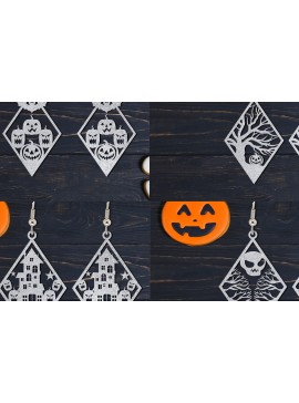 Σετ των 3 Intra απο ξύλο plywood 3mm-4mm πάχος - Σετ αποκριάτικων σκουλαρίκια Laser Cut  Δίασταση 3x3 cm INTRAFABR-105488135