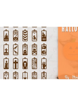 Σετ των 3 Intra απο ξύλο plywood 3mm-4mm πάχος - Αποκριάτικα σκουλαρίκια με λέιζερ Δίασταση 3x3 cm INTRAFABR-106150004