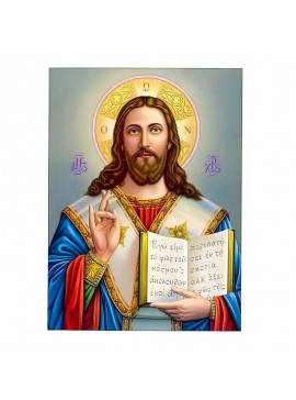 Σετ των 2 Εικόνα Ορθοδοξίας με περίγραμμα χρυσό σε ξύλο Φλαμουρίας  με  βάση Εικόνα Χριστός Ευλογών Χειροποίητη Ελληνορθόδοξη , Κρεμαστή πλάκα βυζαντινής τέχνης, χριστιανική τέχνη Διάσταση 10x7 cm (3,9 x 2,8 ίντσες) INTRAEK-670777