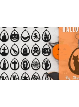 Σετ των 3 Intra απο ξύλο plywood 3mm-4mm πάχος - Αποκριάτικα σκουλαρίκια με λέιζερ Δίασταση 3x3 cm INTRAFABR-106149704