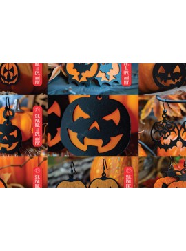 Σετ των 3 Intra απο ξύλο plywood 3mm-4mm πάχος - Πακέτο υ κομμένων αποκριάτικων σκουλαρίκια  Δίασταση 3x3 cm INTRAFABR-100957713